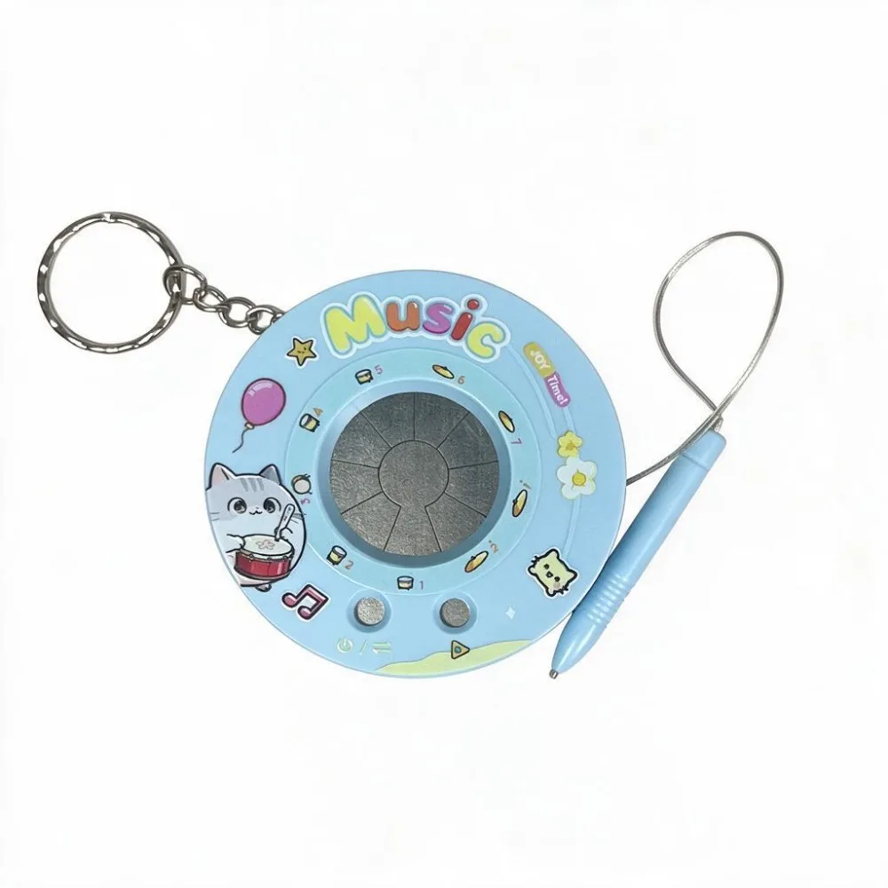 Round Recording Electronic Drum Keychain Sounding Interactive Electronic Piano Drum Keychain Mini Cartoon