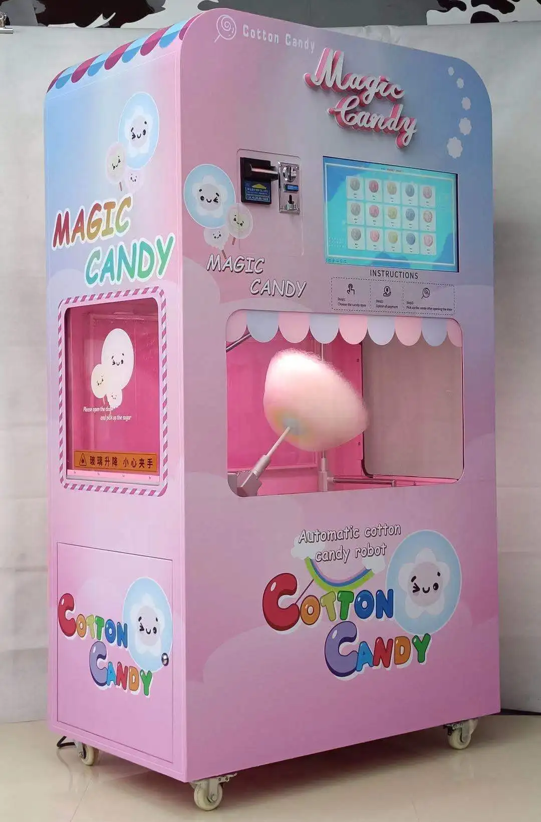 New Design Touch Screen Cotton Candy Vending Machine Commercial Automatic Cotton Candy Floss Maker Making Machine for Sale