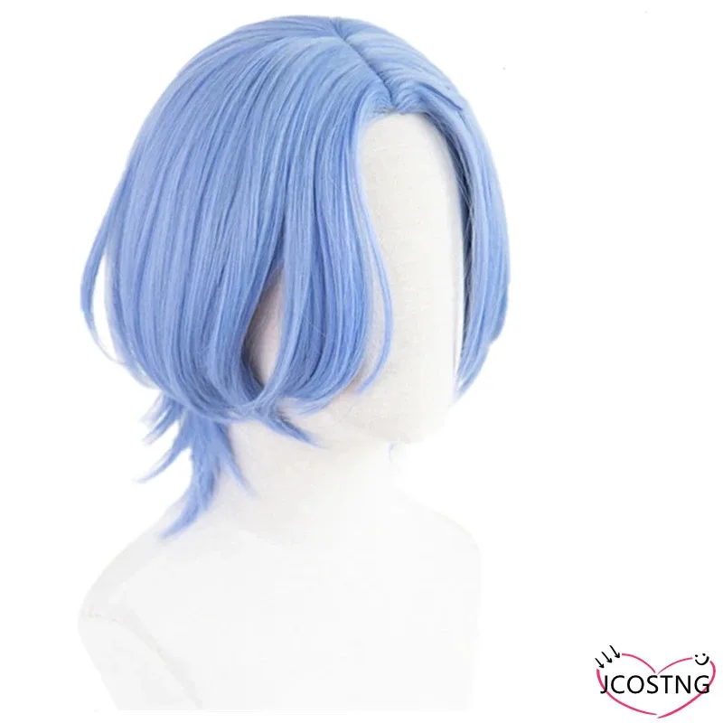 2025年 yiyiAnime SK8 ランガ コスプレウィッグ グラデーションブルー ショートストレート ミドルパート ミルレヘア 耐熱 SK8 the Infinity SK エイジ