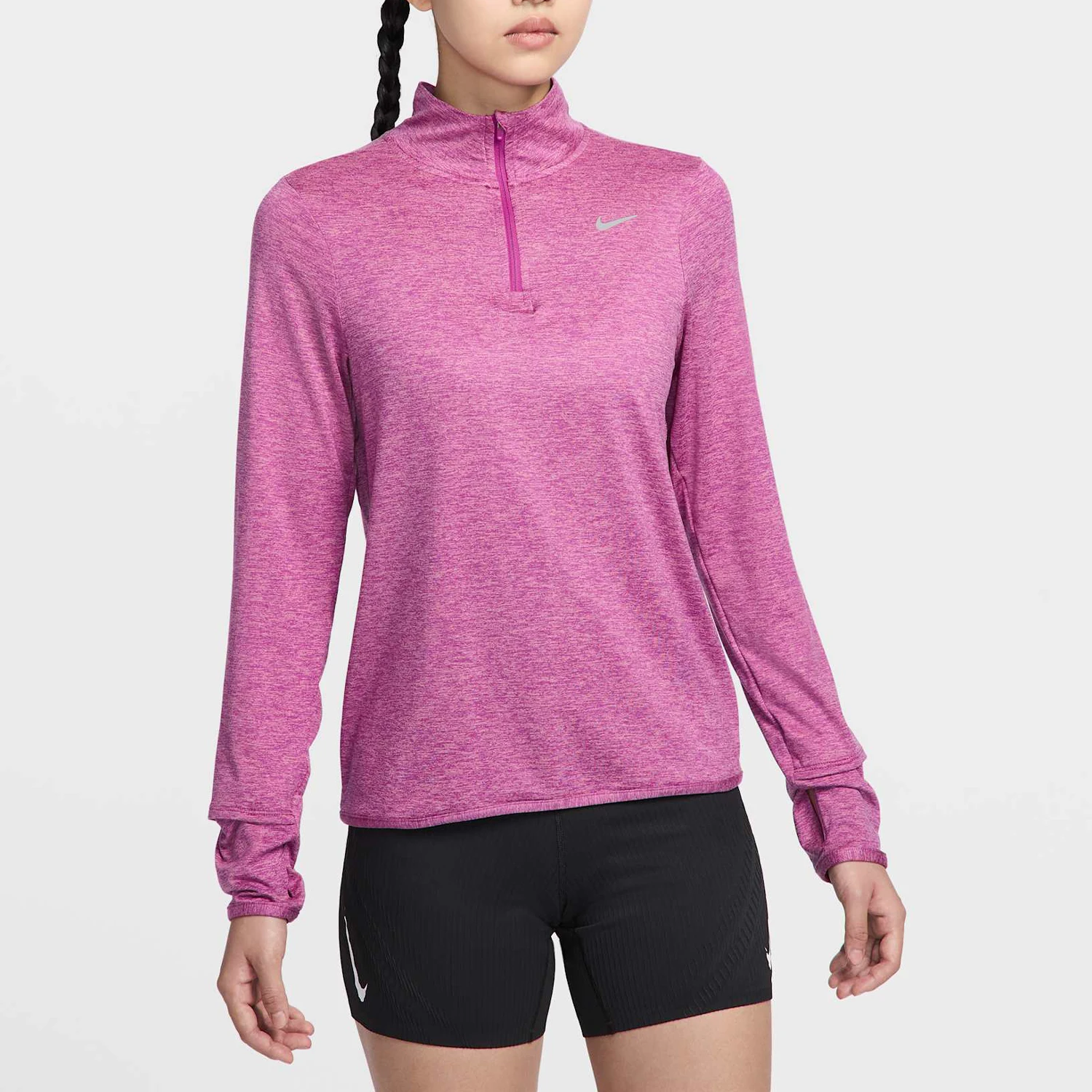 

Оригинальная новая женская рубашка Nike с воротником-стойкой и половиной молнией с длинными рукавами FB4317-518