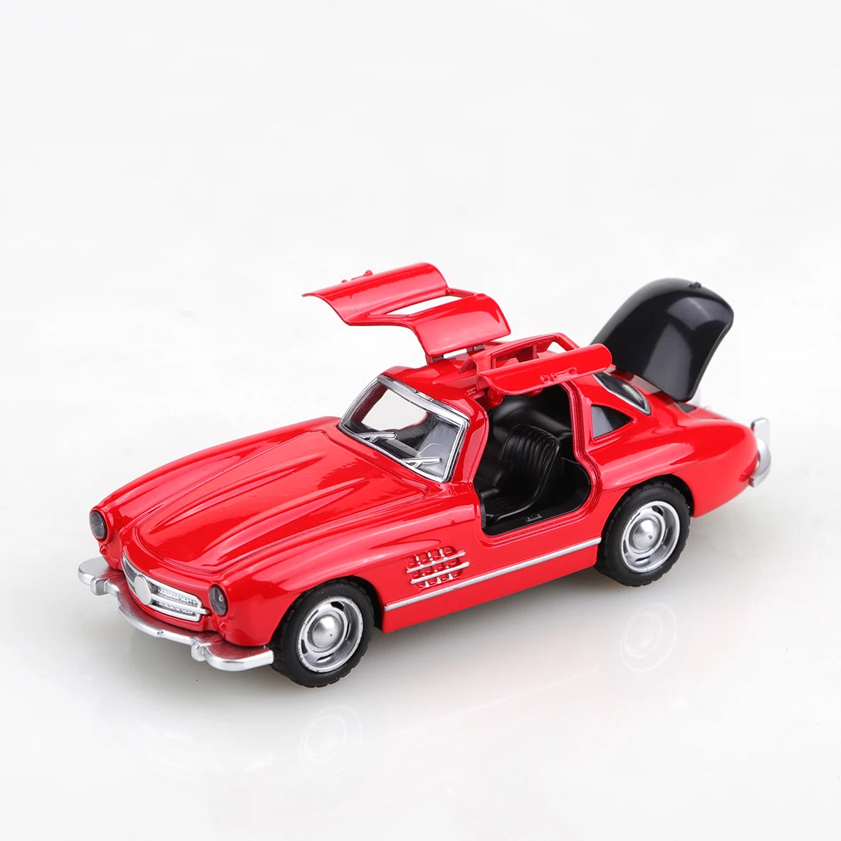 (Corrugated Box) 1/36 Scale, Gull Wing Vintage Sports Car Style Alloy Toy Car, Powerful Spring, Metal Casting, The Best Gift