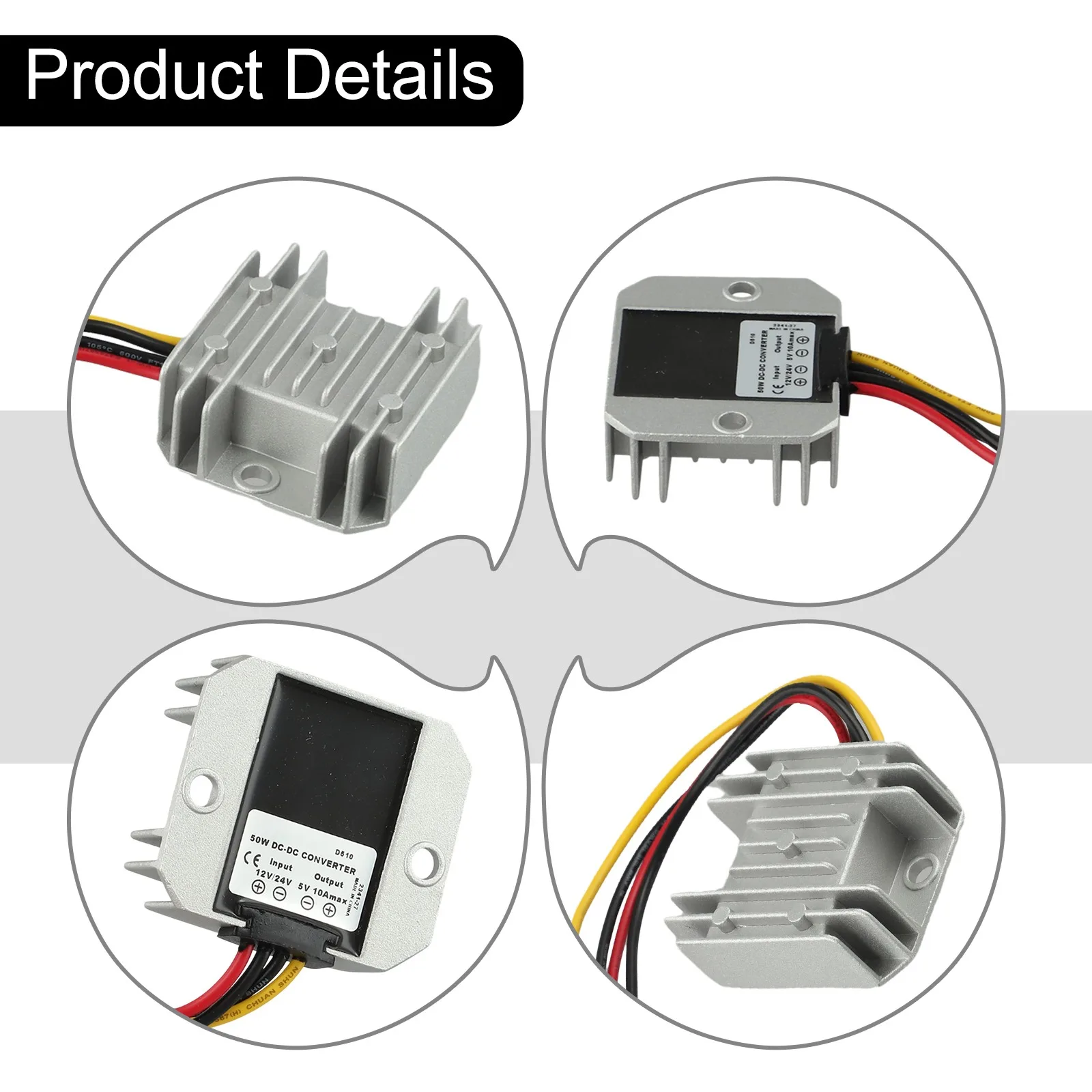 Power Converter Regulator 12V 24V To 6V DC DC Step Down High Efficiency Output Short Circuit Protection 60W 10A