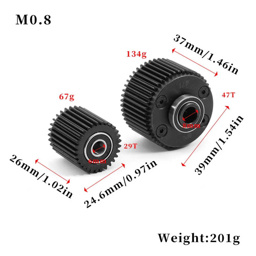 For ARRMA 1/10 GORGON Differ Gear Toy RC Car Upgrade Parts Steel Gearbox Differential Gear 47-29T Replacing ARA311095