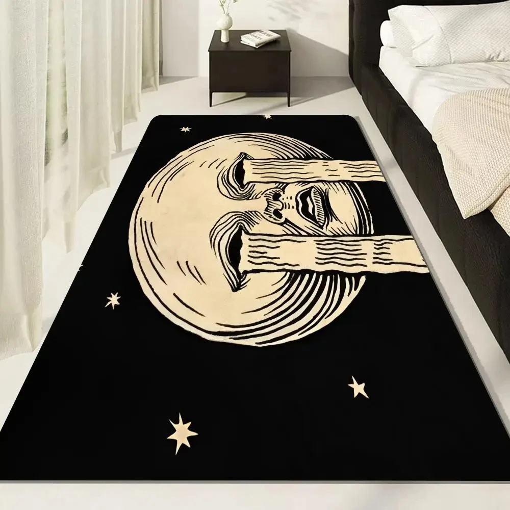 

Cartoon Funny Moon Carpet Witches Tarot Mystery Totem Area Rug Bedroom Living Room Bathroom Floor Mat Creative Entrance Doormat