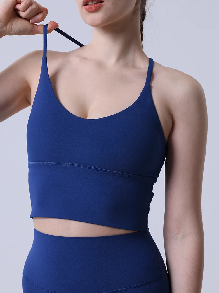 

Женский спортивный бюстгальтер с высокой эластичностью, удобный, дышащий, ударопрочный, со съемными вкладышами для груди, для отдыха и бега, облегающий укороченный топ