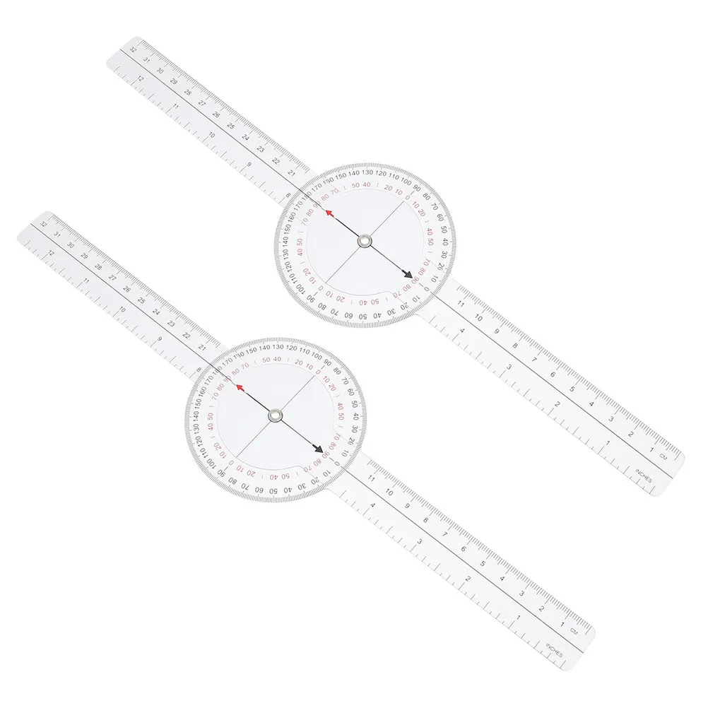 2Pcs Angle Ruler Goniometer Transparent Folding Measuring Tool for Architecture Engineering Drafting Design Portable Plastic
