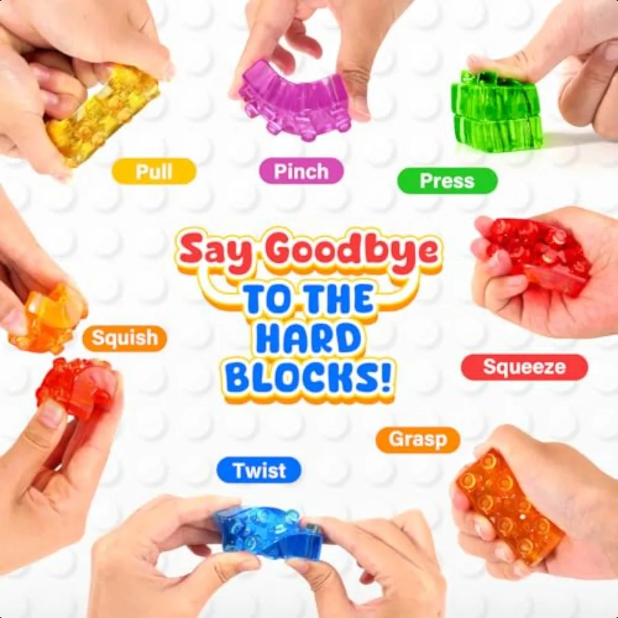 LESONG Zintuiglijke zachte bouwstenen voor peuters 36 stuks Jelly Squishy Stapelblokken voor peuters 13 Zintuiglijk speelgoed voor met Auti