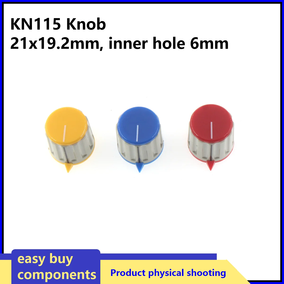 1PCS KN115  6mm  21*19.2mm Type Locking Knob Potentiometer Knob Plastic Knob Hole 6MM Hatchenzhihap