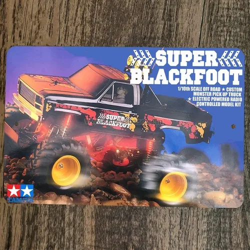 Super Blackfoot RC Radio Control Car Box Art  Metal Wall Garage Sign