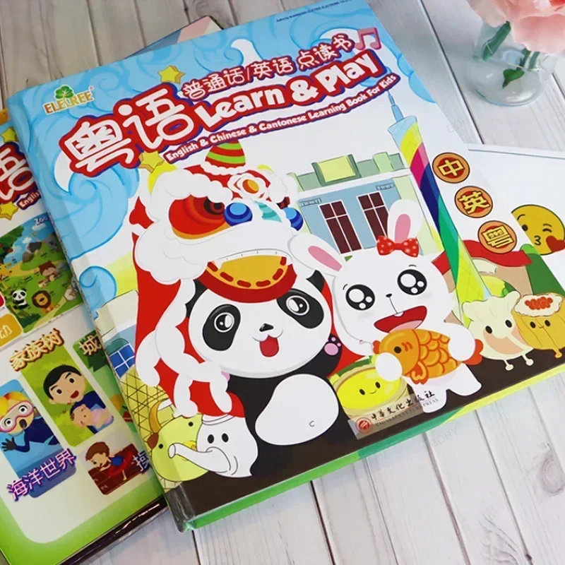 Reading Pen Children's Early Teaching Bilingual Cantonese Point  Education Enlightenment Audio Wall Chart Toy Story Books