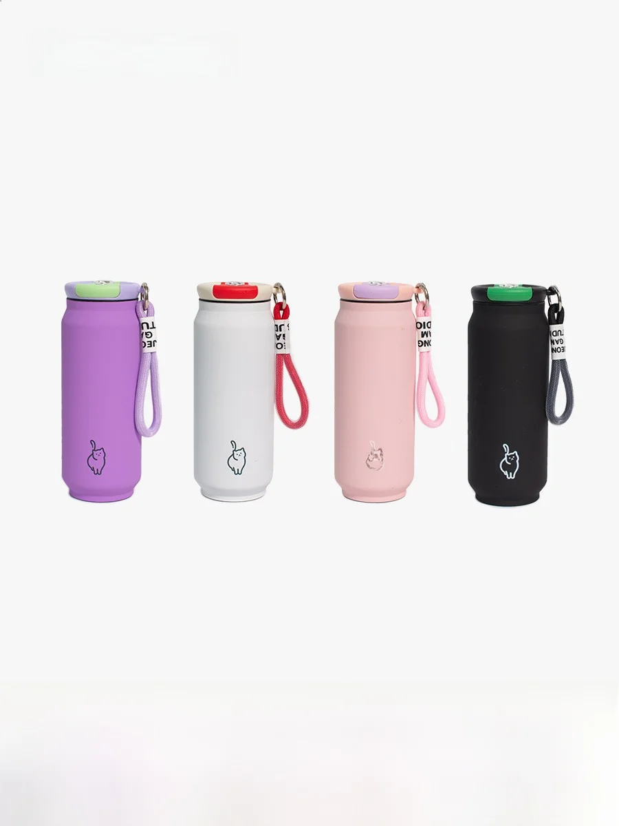 

Wookoo Large Capaci Outdoor Thermal Cup with Rope Multi-Color Easy Pull Can Opener Cup 500ml Stainl Steel Inner Tank
