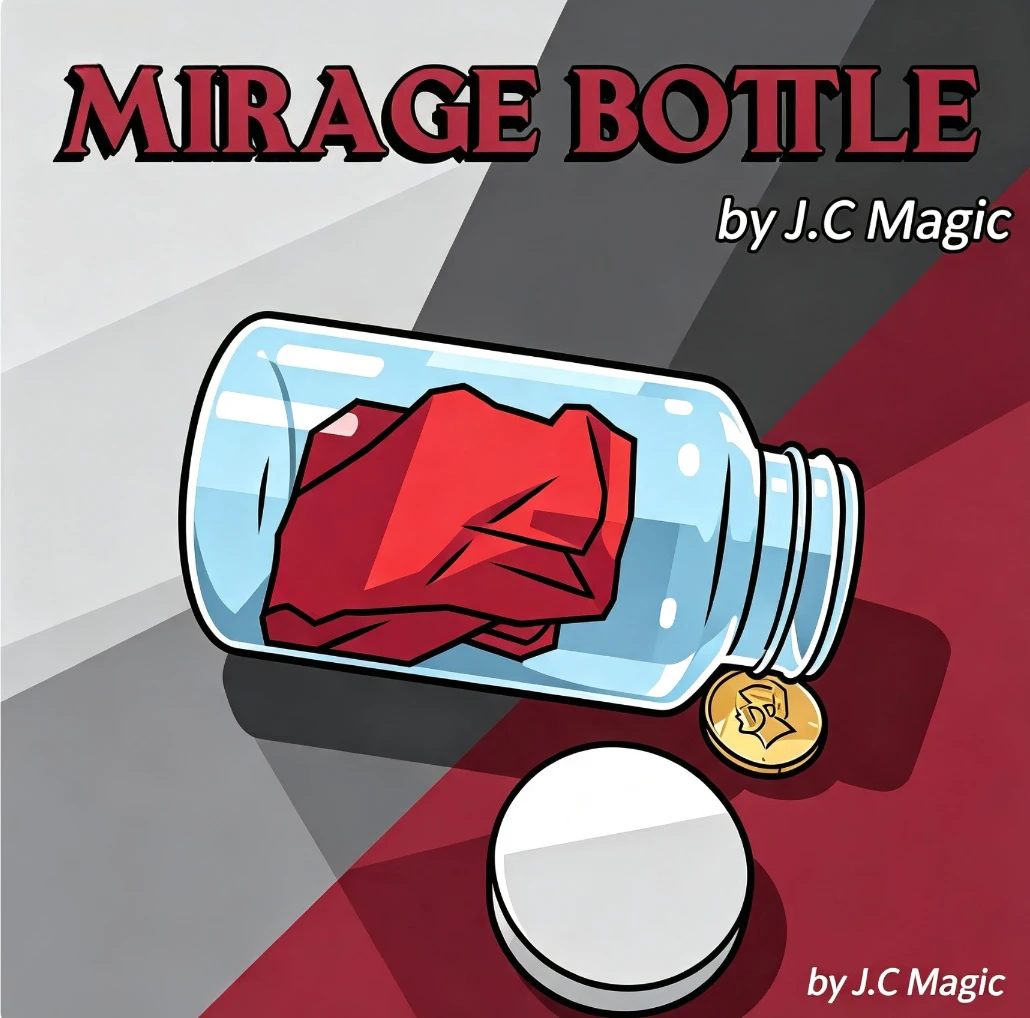 Mirage Bottle by J.C Magic Tricks Small Objects Appearing in Empty Bottle Goldfish Coins Production Close up Illusion Gimmick