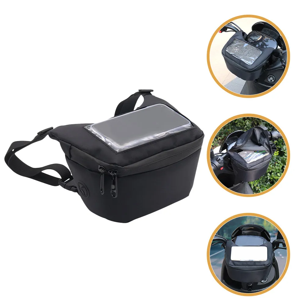 

Bike Handlebar Bag Waterproof Cycling Front Pouch Quick Release for Motorcycle Electric Bike Use Motorcycle Front Bag