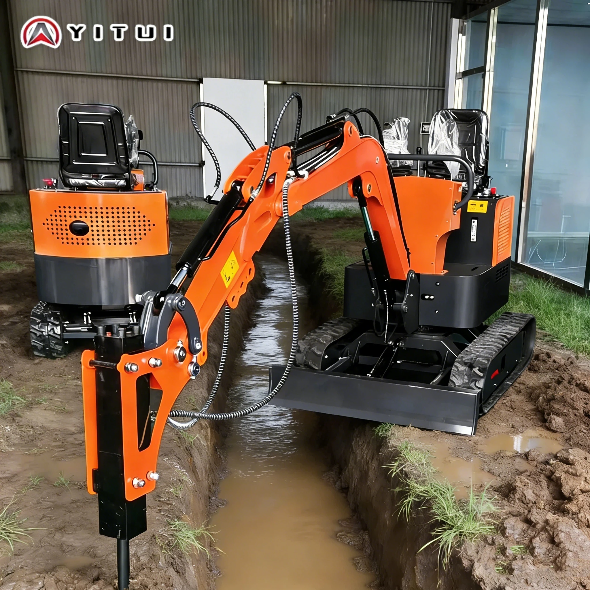 Customized Mini Excavator For Sale Ce-Certified 1.2-Ton With Bucket Attachment Suitable For Agricultural Equip With Tool Box