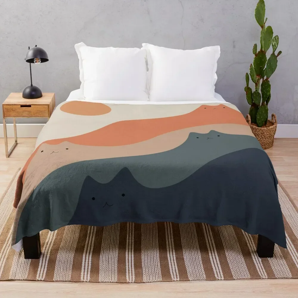 

Cat Landscape 90 Throw Blanket Luxurious Soft Fuzzy Blanket for Sofa Bed