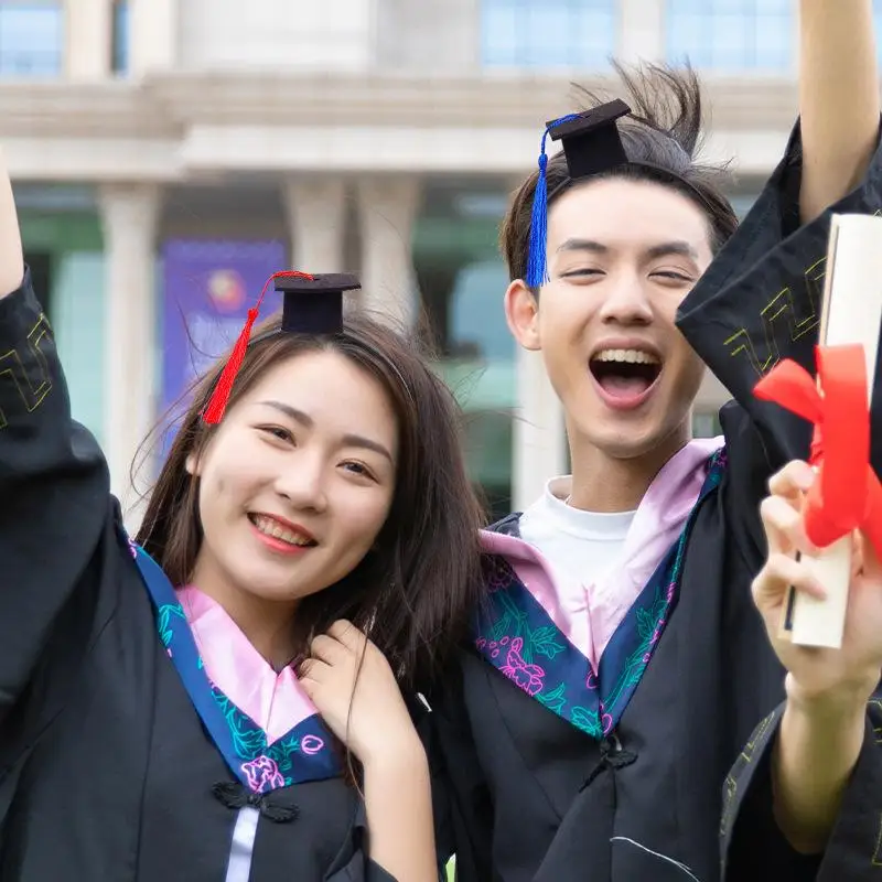 Hot！2Pcs Graduation Tassel Hat Mini Doctoral Cap Clip Headband Graduation Hat Party Stereoscopic Headdress Graduation Hair Decor view 2