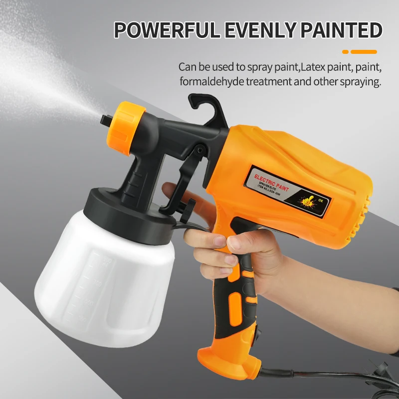 Powerful Electric Spray Gun 550W 900ml Household Paint Sprayer Flow Control Easy Spraying Tool Auto Furniture Wall Coating