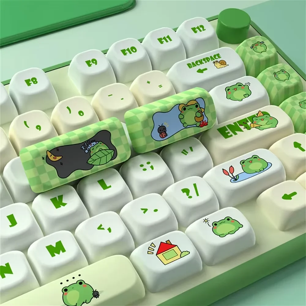 Little Frog MOT Keycaps PBT 140 Keys DIY Cute Cartoon Girl Fit for 60/80/87/98/104/108 Mechanical Keyboard