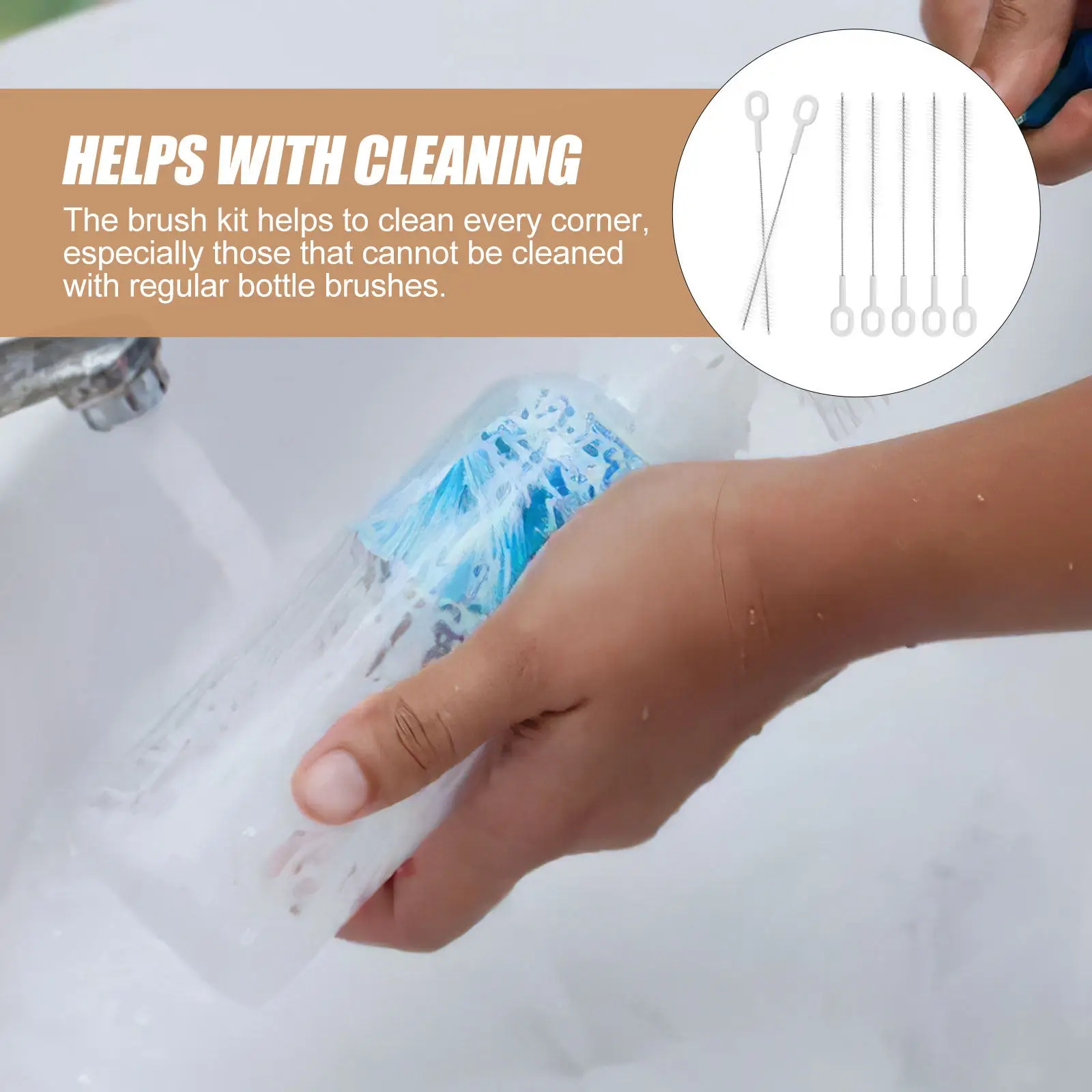 

Набор из 10 щеток для чистки детских бутылочек и трубок, из полипропилена и нержавеющей стали, для бутылок с водой, трубок, кухонных принадлежностей