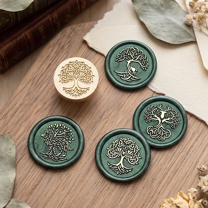 Tree Series Wax Seal Stamp Set (Includes One Handle + 25mm Stamp Head) - Perfect for Love Letters, Invitations, Holiday Greeting Cards, Journal Scrapbooking Accessories, DIY Crafts view 5