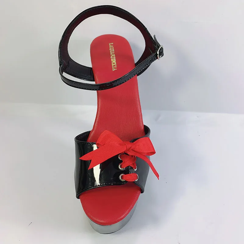 LAIJIANJINXIA, nuevos zapatos de baile de barra exóticos sexis de PU, sandalias de verano para mujer, tacones altos de 15CM, correa con hebilla, talla 34-46 H071