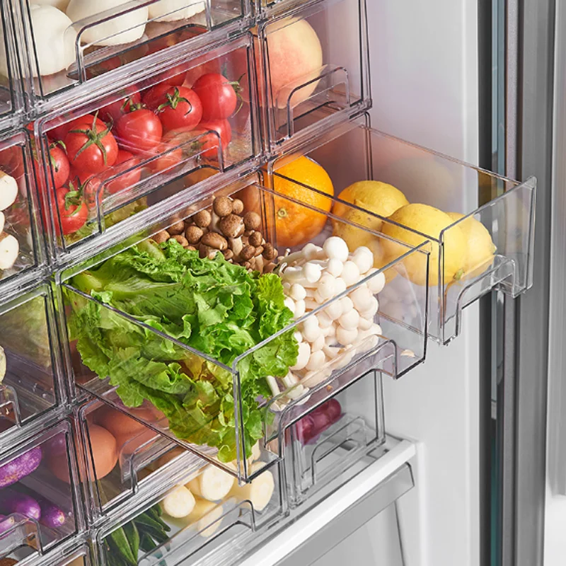 Transparente Acryl-Aufbewahrungsbox für Küche, Kühlschrank, Schublade, mehrschichtige Frischhaltebox, Schubladen-Stil, Make-up-Aufbewahrungsbox