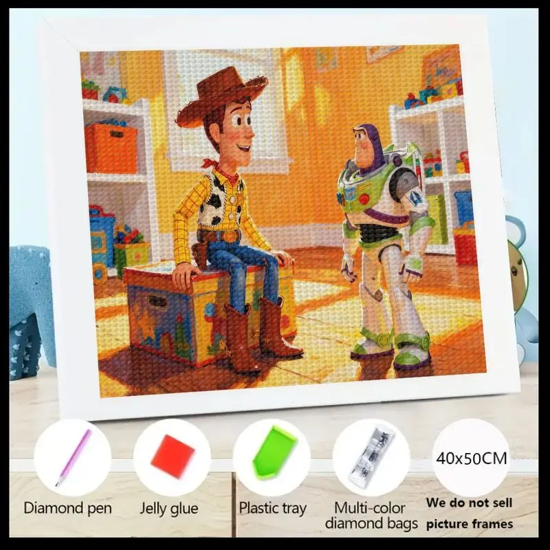 

1 шт. детский и взрослый набор для алмазной живописи «сделай сам», «История игрушек» Вуди и Базз Лайтер, персонаж мультфильма, полная дрель, кристаллический драгоценный камень R