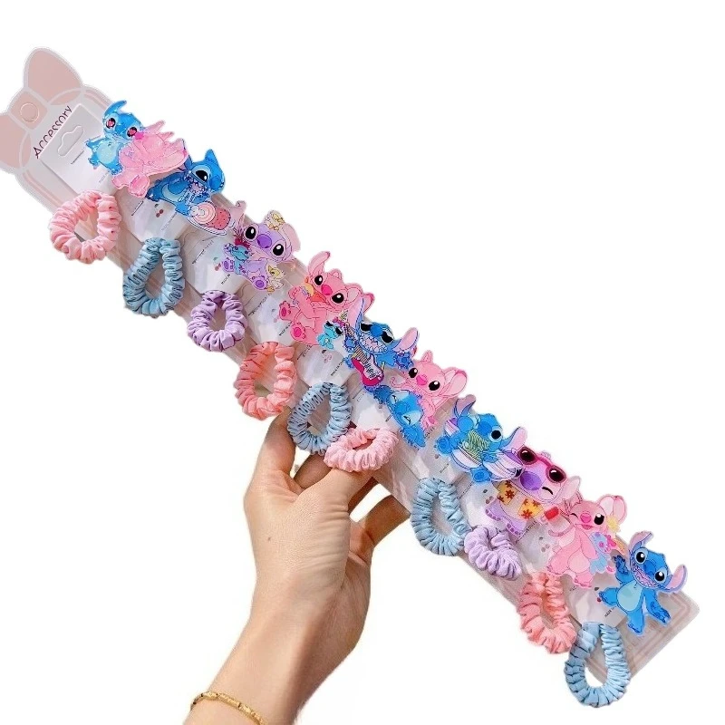 

Stitch Hair Ties 10Pcs New Cute Cartoon Scrunchies Stitch Accessories Hair Bands for Girls Ponytail Holders Kids Hair Ornaments