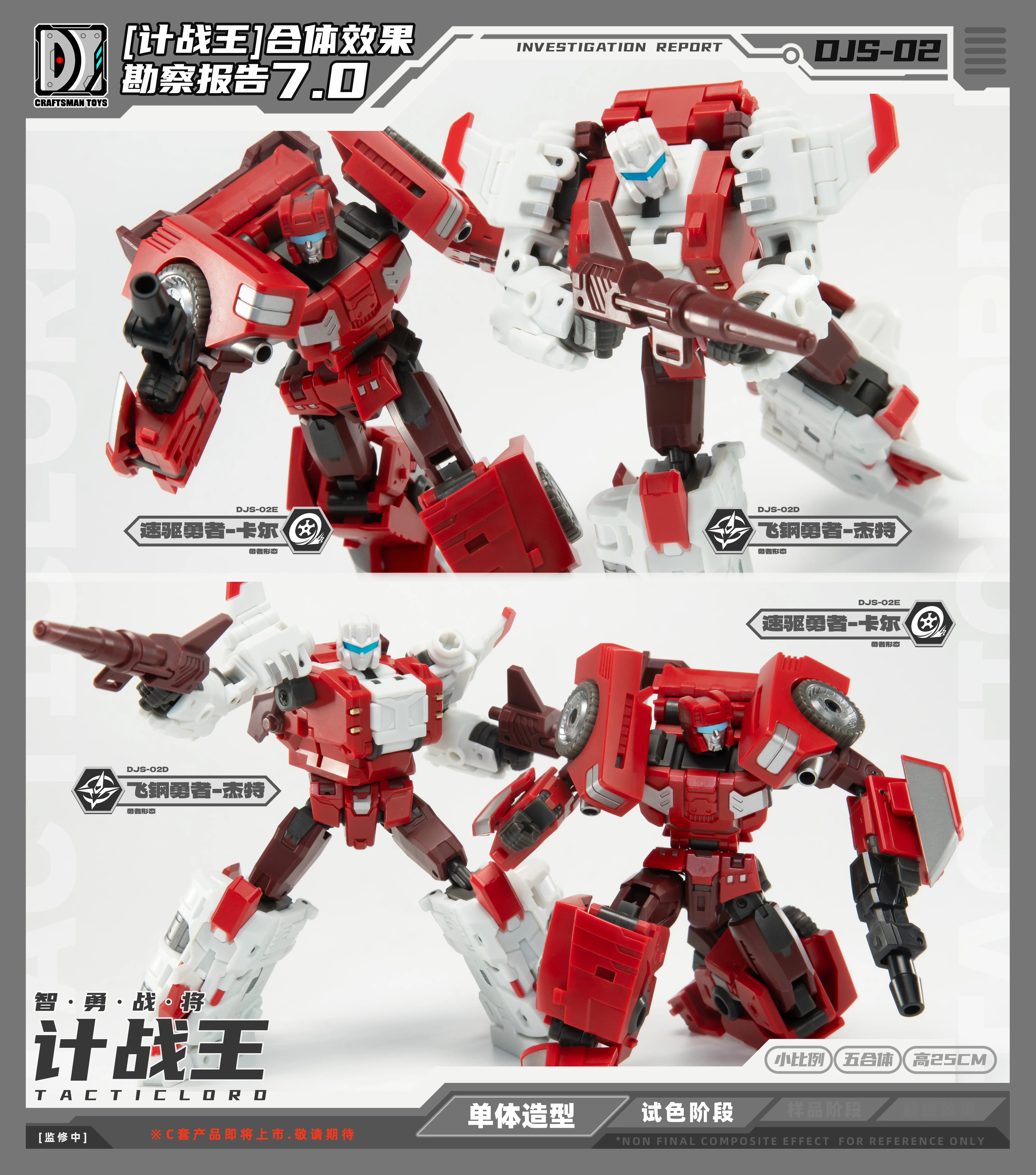 CRAFTSMAN TOYS C Set DJS02D Jet & DJS02E Carl Small Proportional Transformation Toy Collection Geschenk