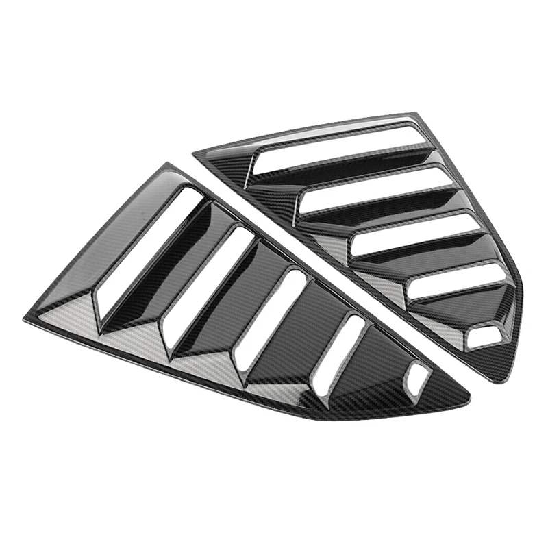 Carbon Fiber 1/4 Rear Side Vent Quarter Window Louver Shutter Cover Trim Parts For 2016-2022 Chevy Camaro