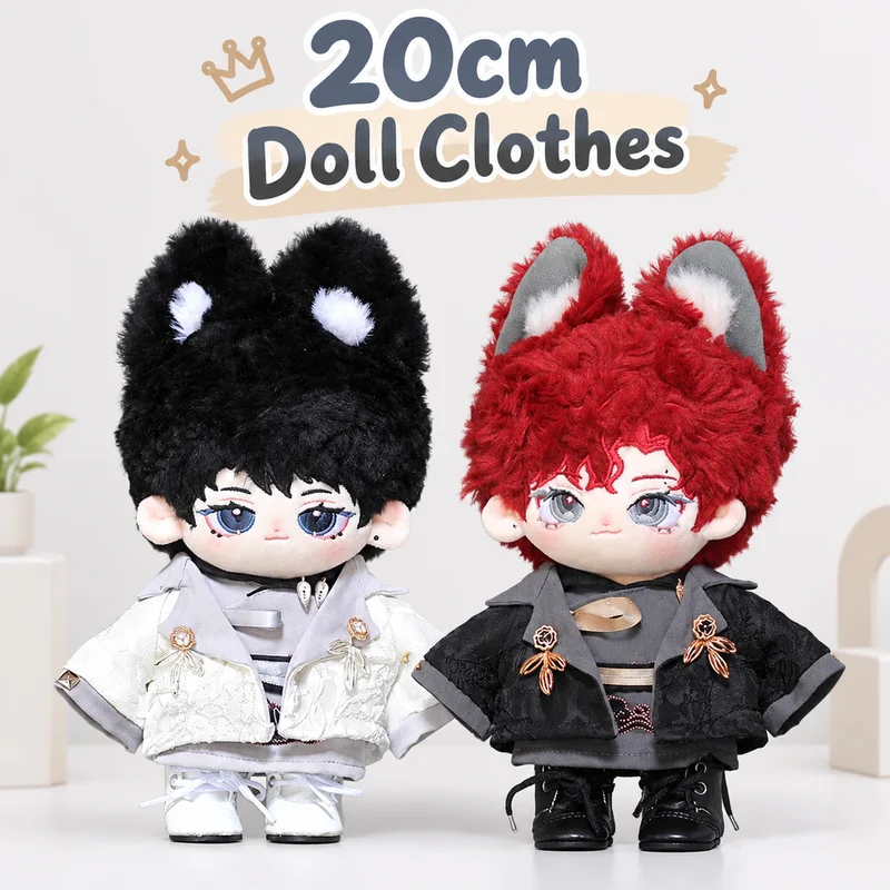 20cm Cotton Doll Clothes Traditional Chinese style Exquisite Embroidery Outfit Set With Auspicious Clouds Pattern