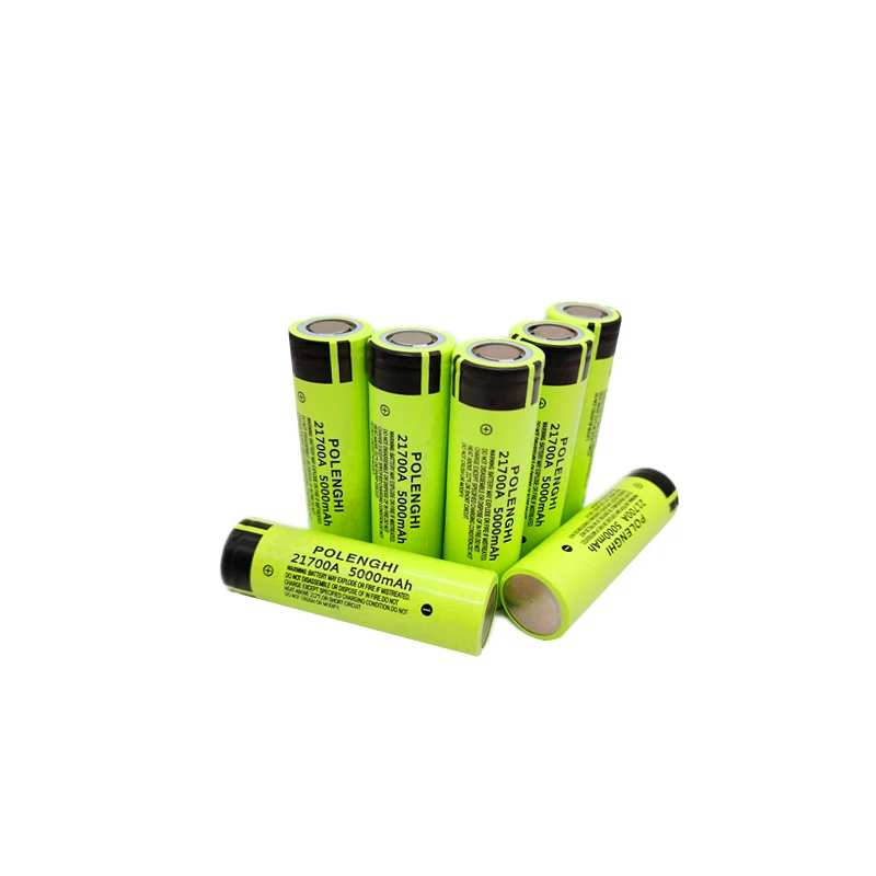 100% true capacity 21700 3.7V 5000mAh flat top lithium-ion rechargeable battery, used for flashlight and car battery components