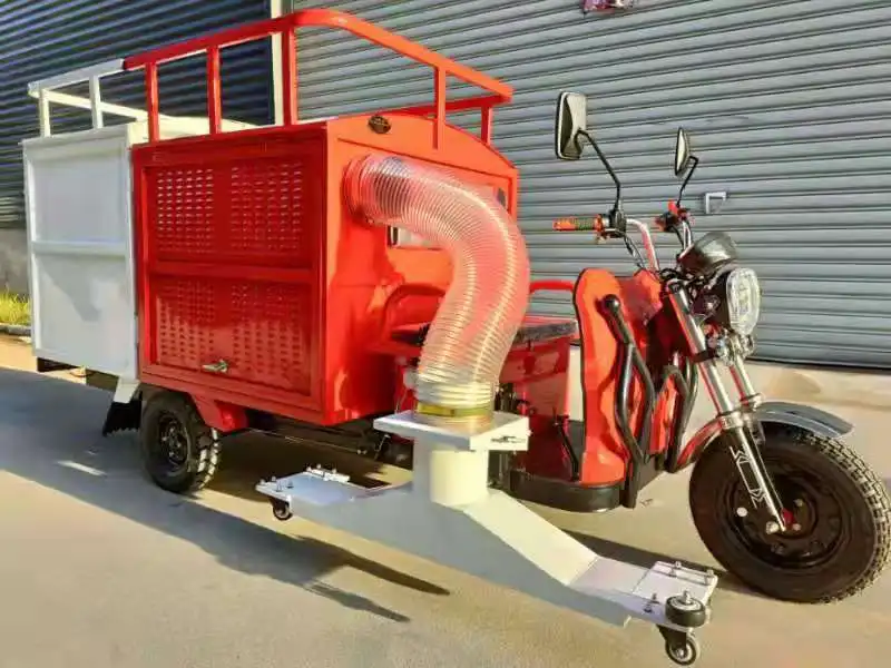 Wholesale 220V Fully Automatic Three-Wheeled Branch Crushing Collection Vehicle Leaf Suction Sweeper Cart Construction Machinery