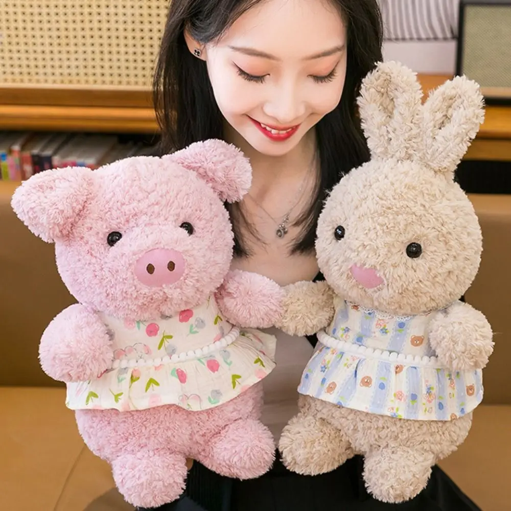 Sitting Animal Bear Collection Wearing Shirts Little rabbit Stuffed Doll 24cm Cartoon Animal Doll Festival Party Decor