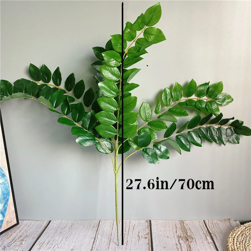 Tropical Tree Large Artificial Plants Tall 28'' Fake Eucalyptus Branch Plastic Plants False Ficus For Home Living Room Study Dec