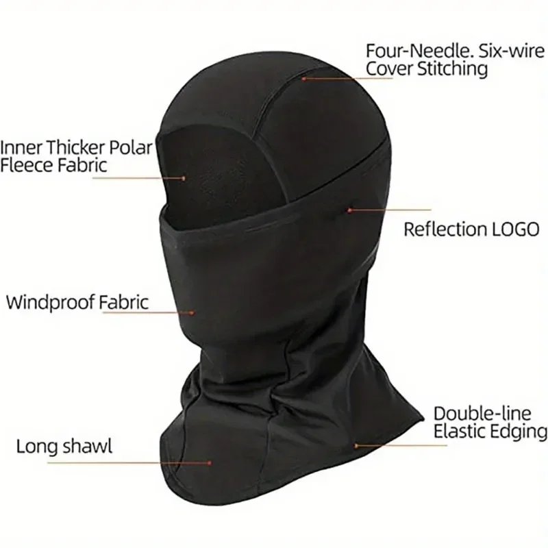 Unisex Balaclava, Winter Ski Mask, Motorcycle Face Mask, Winter Balaclava, Black