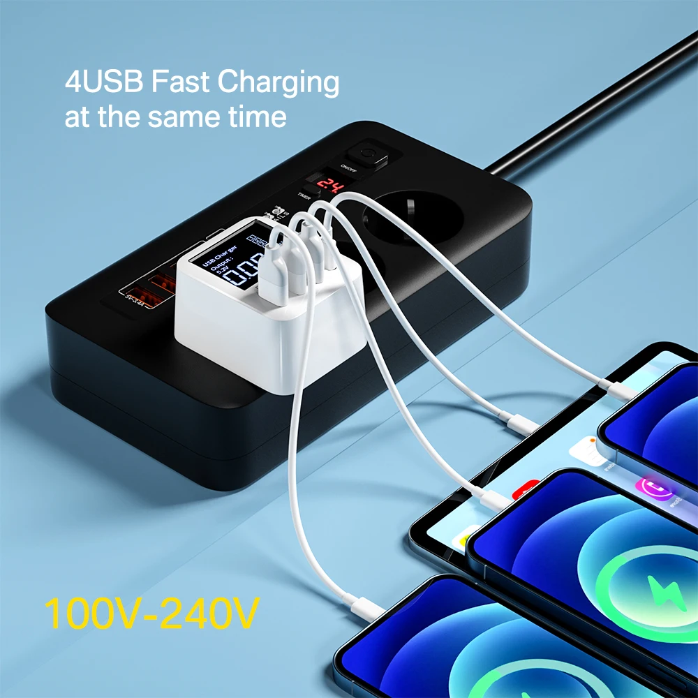 40W USB Charger QC3.0 PD Fast Charger Adapter Portable Travel  Phone Charger Type C USB C Charger For iPhone 12 X Xiaomi Samsung