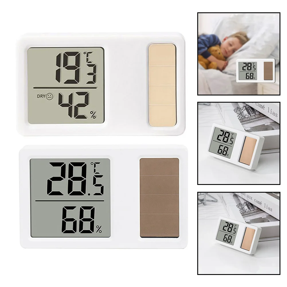 ميزان الحرارة بالطاقة الشمسية المحمول ومقياس الرطوبة للاستخدام المنزلي، مقياس الرطوبة الرقمي لدرجة الحرارة مع شاشة عرض سهلة القراءة #1