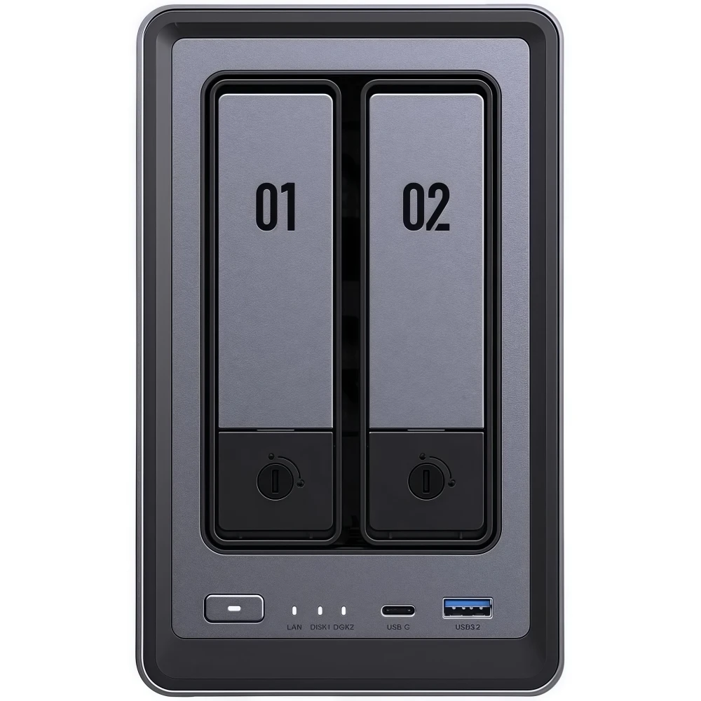 Metal Case 2 Bay SATA HDD SSD  N100 Quad Core 8GB DDR5 RAM 2.5GbE RJ45 HD Type C Home Cloud NAS - Image 3