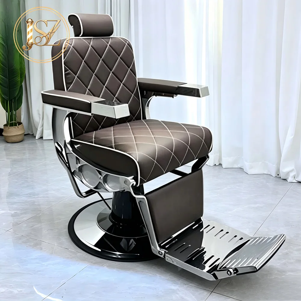 Commercial Grade Stylish Haircut Barber Chair Tough Body Structure Premium Smooth Hydraulic Pump For Regular Salon Business Use