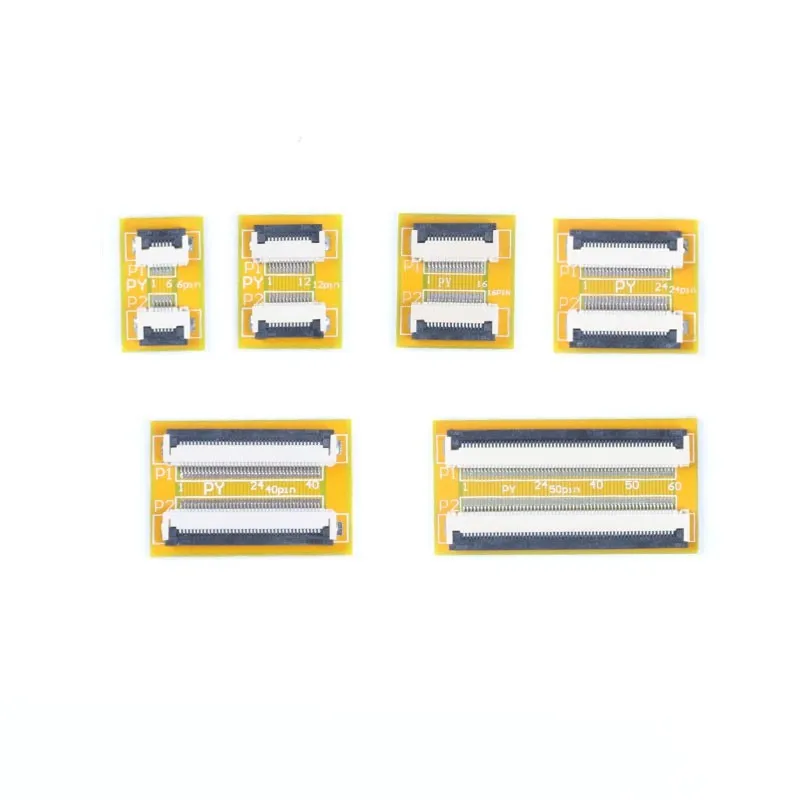 6P/8P/10P//16P/20P/24P/40P/-60P flexible flat cable extension board with flip cover and FPC adapter board 0.5mm