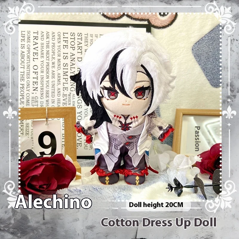 Game Genshin Impact The Knave Arlecchino Pluche Pop Knuffel Knuffels Dressing-up Anime Peruere Figuur Speelgoed Marionet Prop 20 cm