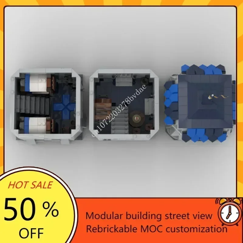 ภายในเต็มรูปแบบปราสาททาวเวอร์ Modular MOC Creative ปราสาทยุคกลาง Black Falcons รุ่นที่กําหนดเองปริศนาประกอบของเล่นเด็กวันเกิด
