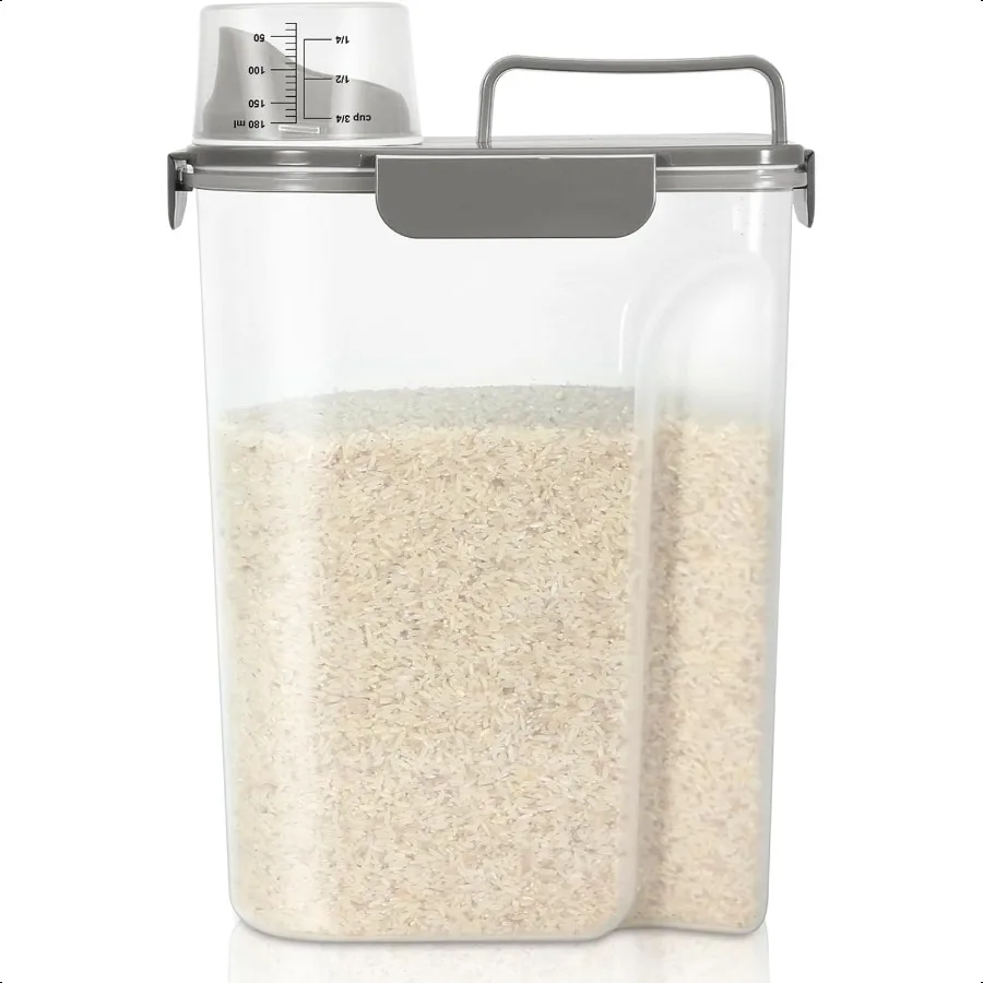 

TBMax Airtight Rice Container 10 Lbs Cereal Dispenser Pet Cat Dog Food Storage Container Plastic Kitchen Pantry Food Storage Ho