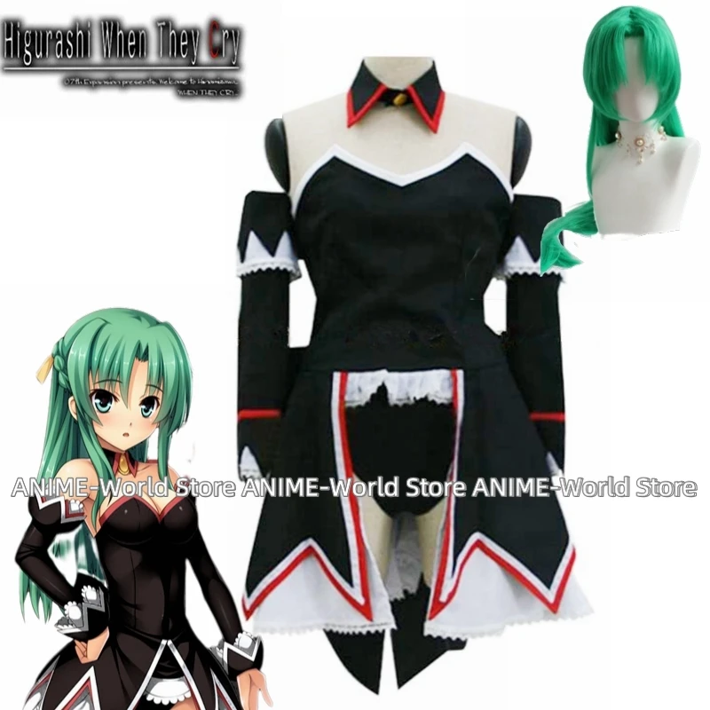 《Custom size》 Higurashi no Naku Koro niWhen They Cry Furude Hanyuu Hanyu Cosplay Costume Halloween Christmas Party Wig