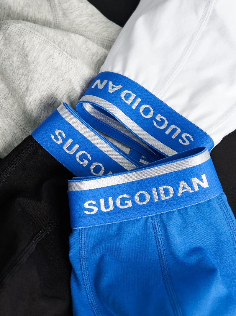3pcs/lot men\'s cotton underwear men\'s boxer shorts low waisted sexy U-bag pockets men\'s shorts boxers white shorts tips