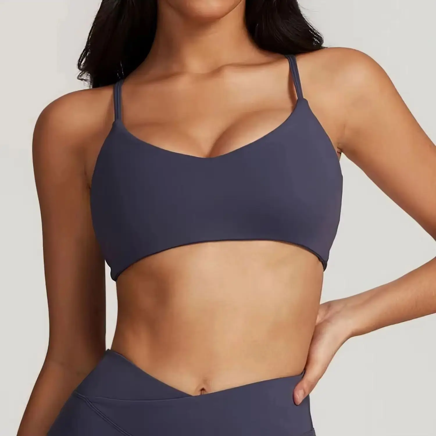 Woman's Sexy Hockproof Comfort Gentle Skin Sports Bra Yoga Clothing Folding Design Push Up Gym Quick Drying Sports Crop Top Bra