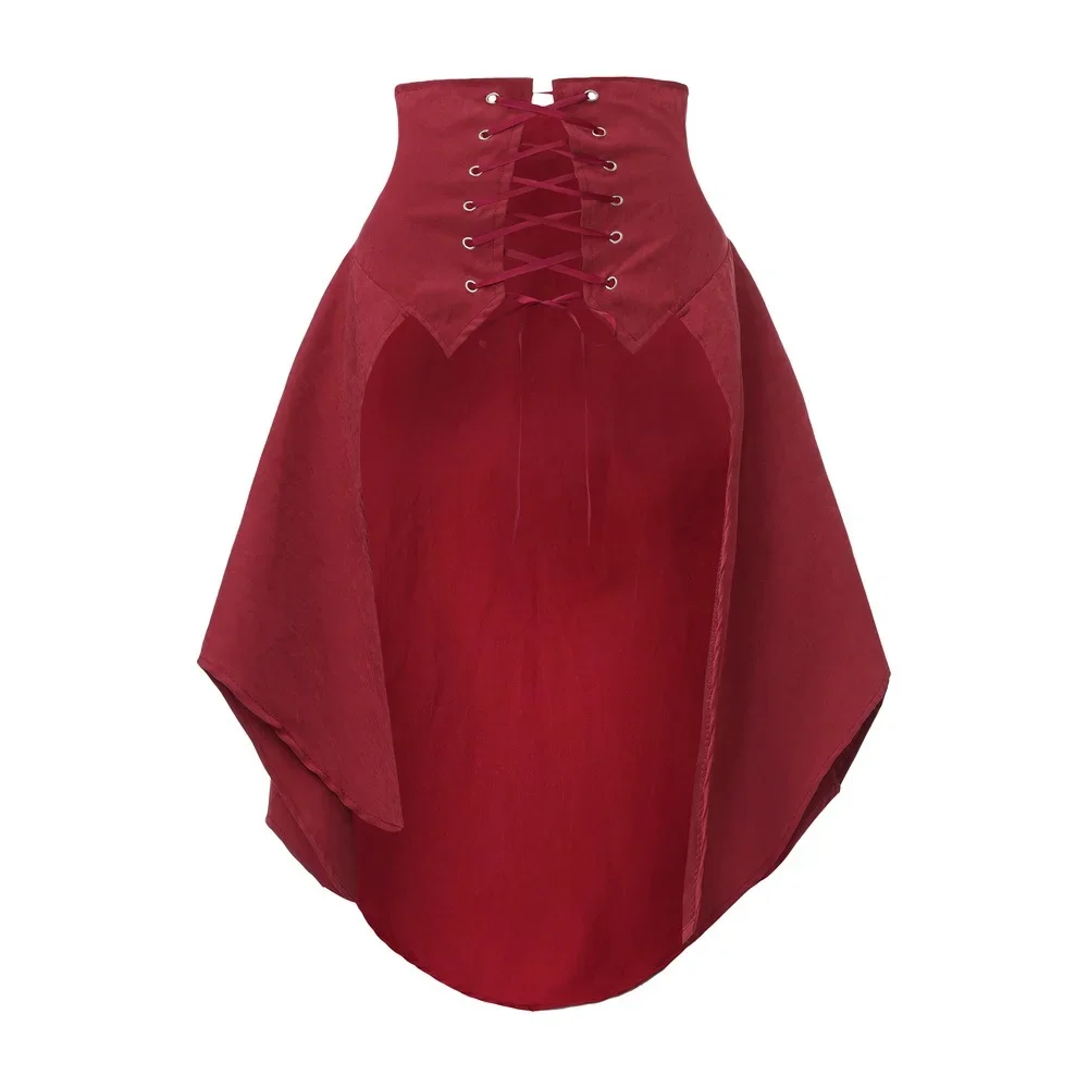 

Detachable mini skirt women's punk tailcoat Renaissance pirate costume wrapped pleated skirt Gothic midi skirt