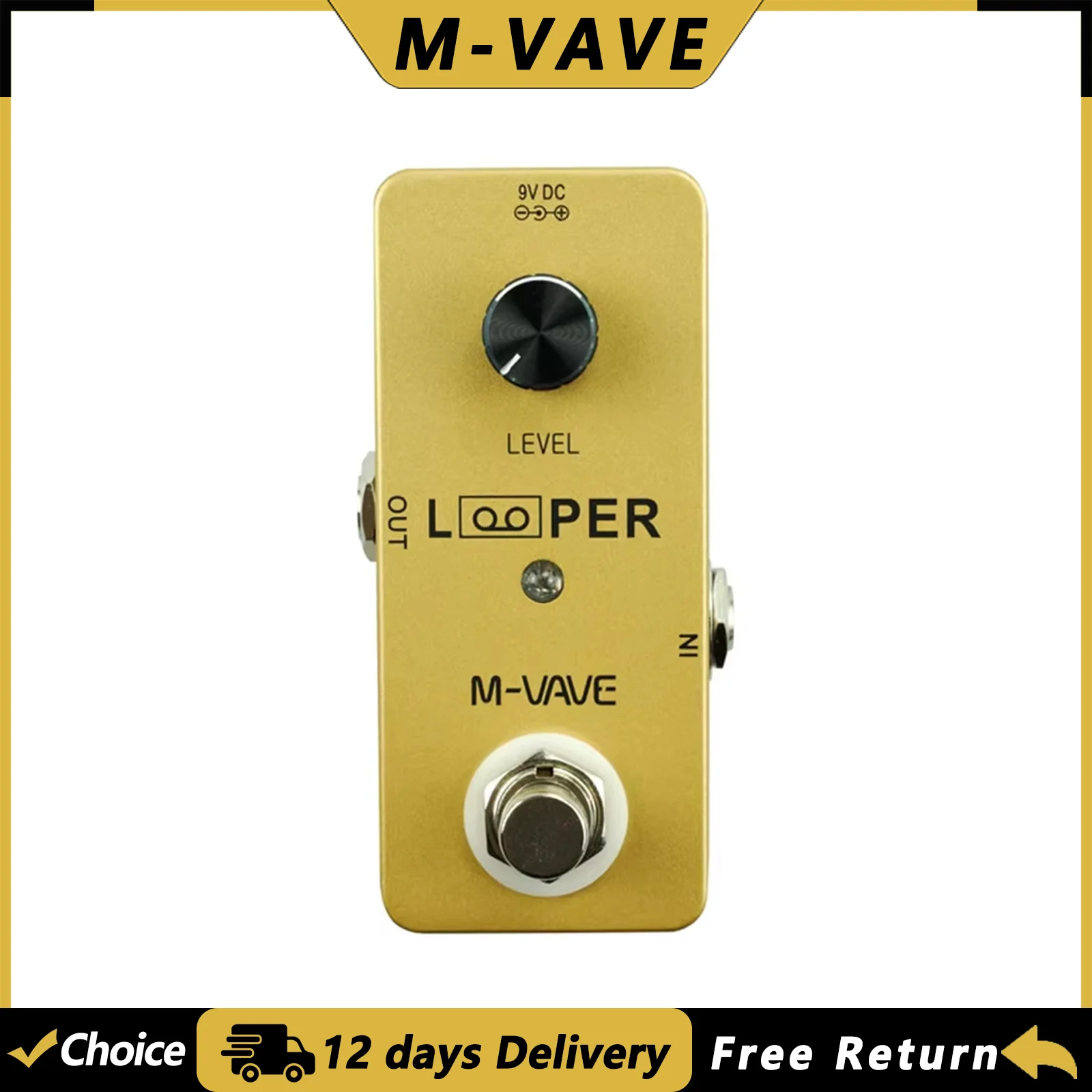 M-VAVE Guitar Looper Pedal 5 Min Loop Musical Effect True Bypass Mini Effect Pedal Electric Guitar Accessories & Parts