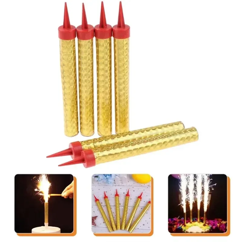 2026 New 6/12/18PCS Golden Birthday Candles Cake Candle Birthday Party Wedding Decoration Party Cool Color Flame Cake Decoration